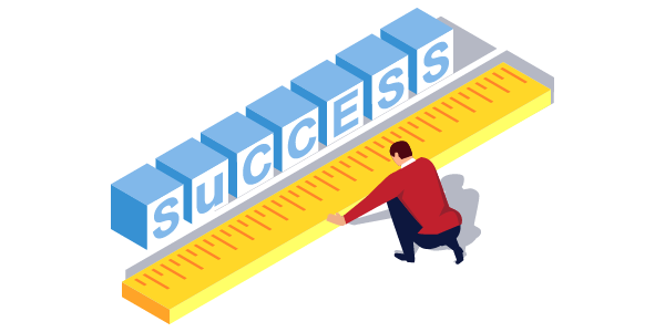 Man measuring success with a ruler