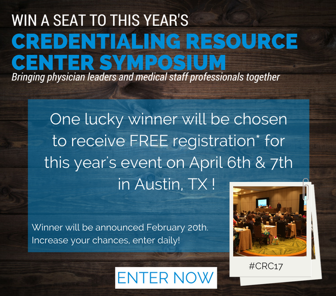 Enter for a chance to win a seat at this year's Credentialing Resource Center Symposium!