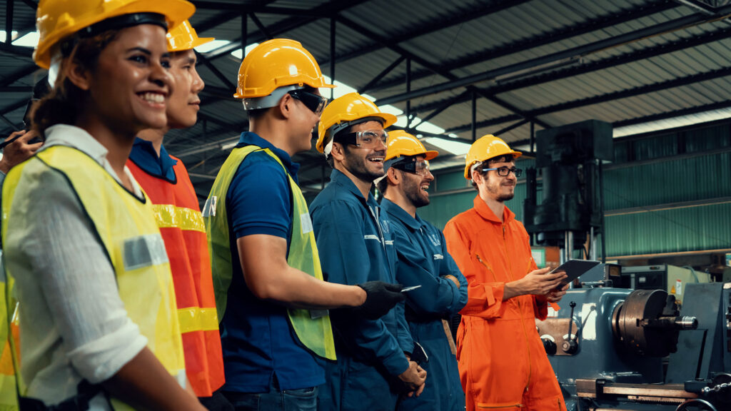 multilingual learners in a warehouse receiving safety training