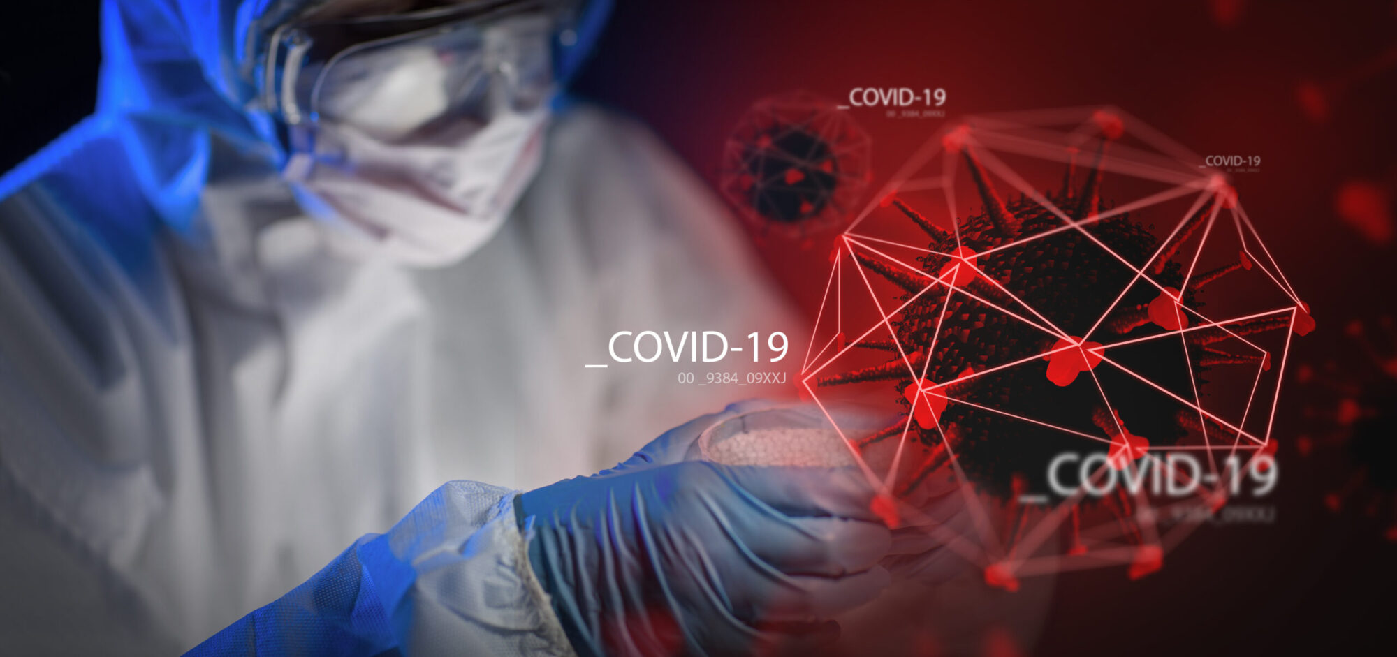 Scientist with Covid-19 Virus