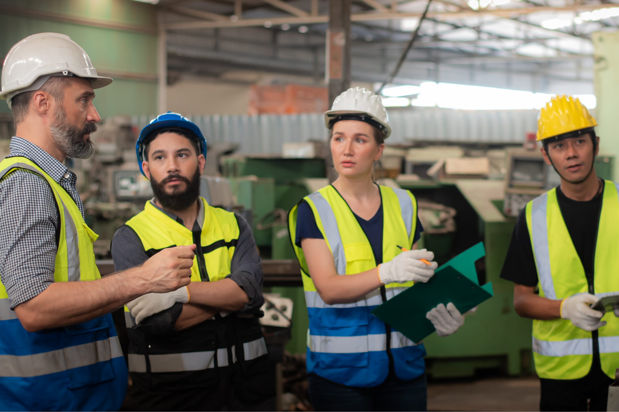 Employees participating in an effective safety training