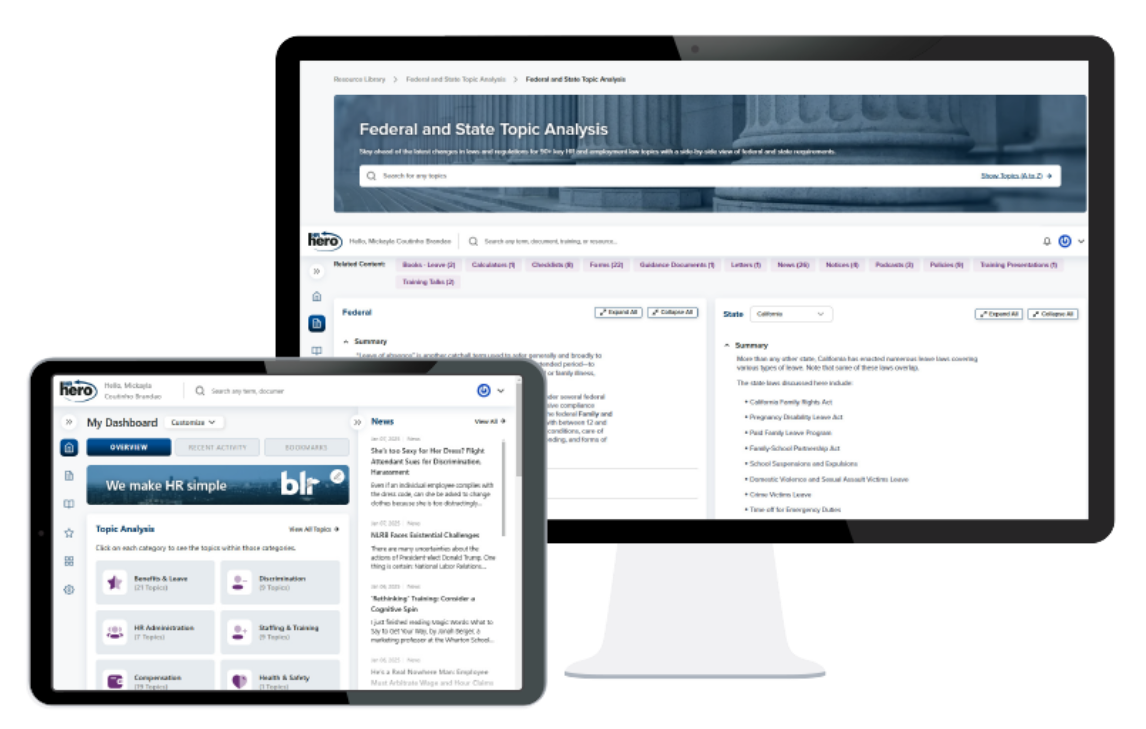 Federal and State Topic Analysis solution by HR Hero