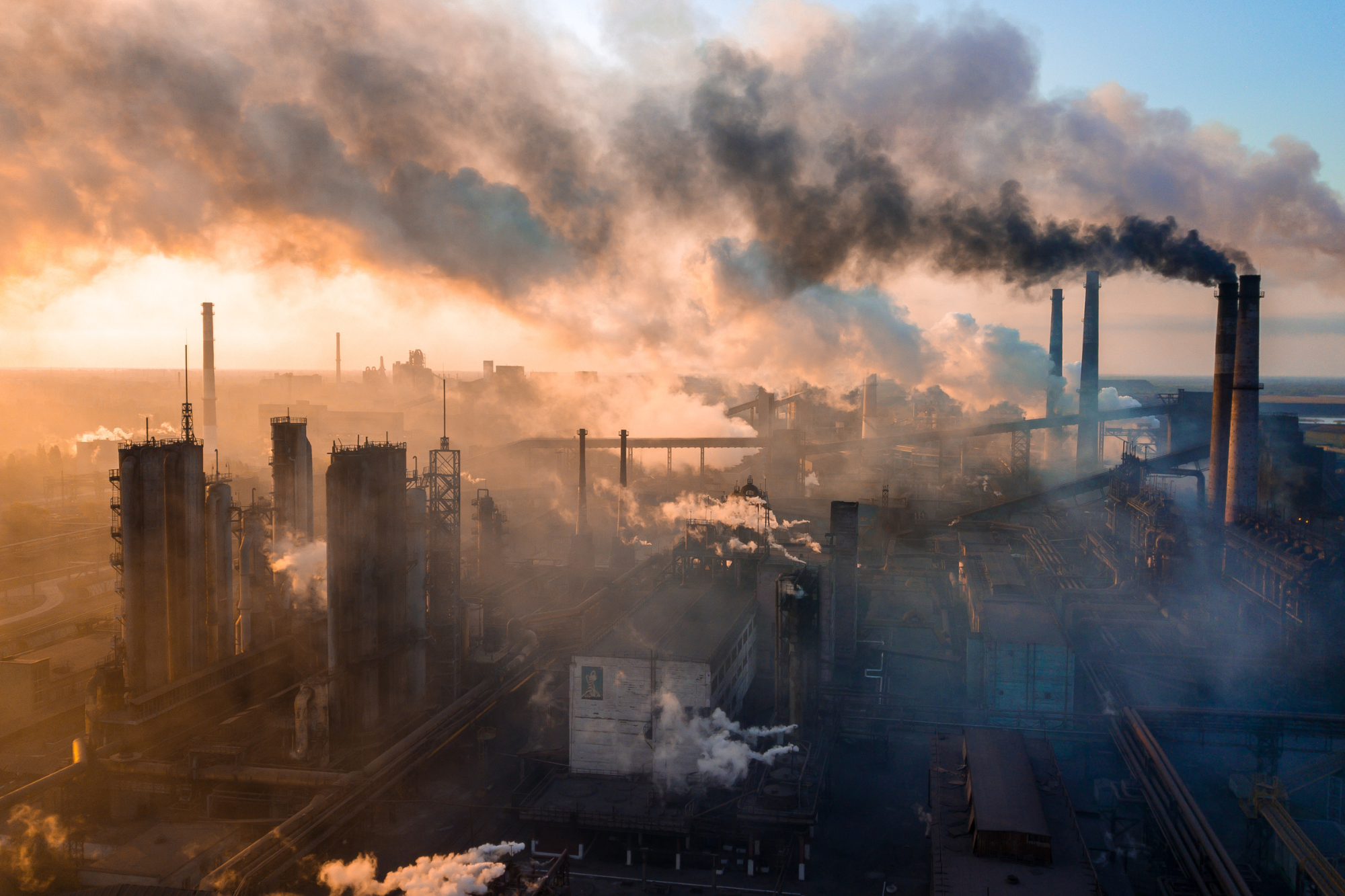 smokestacks with air pollution