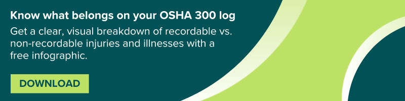 Get a clear, visual breakdown of recordable vs. non-recordable injuries and illnesses with a free infographic. Know what belongs on your OSHA 300 log