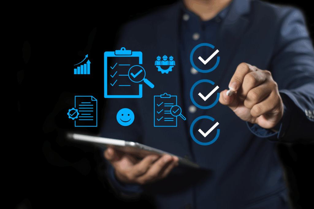 Business comparison checklist, satisfaction, and product evaluation