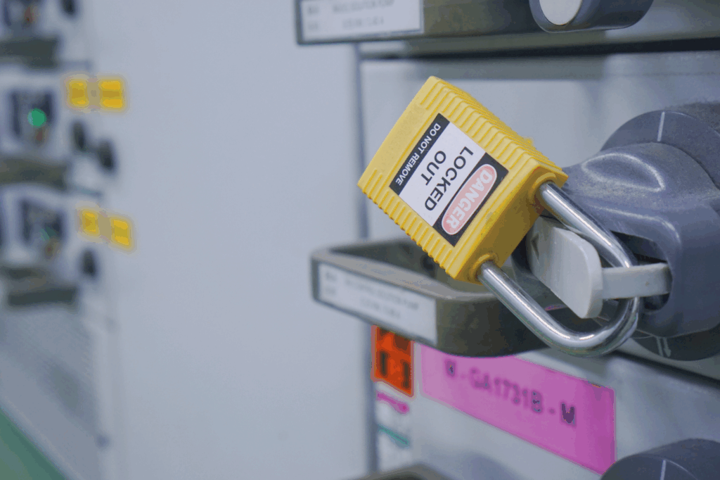 Key lock switch or circuit breaker for safety protect.in electric room.